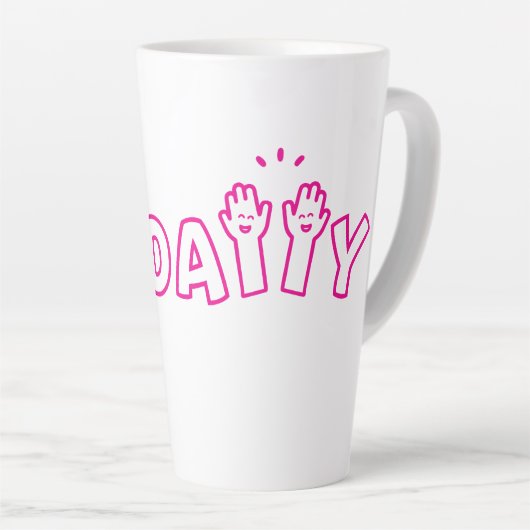 Tasse Latte Nous aimons les vendredis et les LATTE (Angle droit)