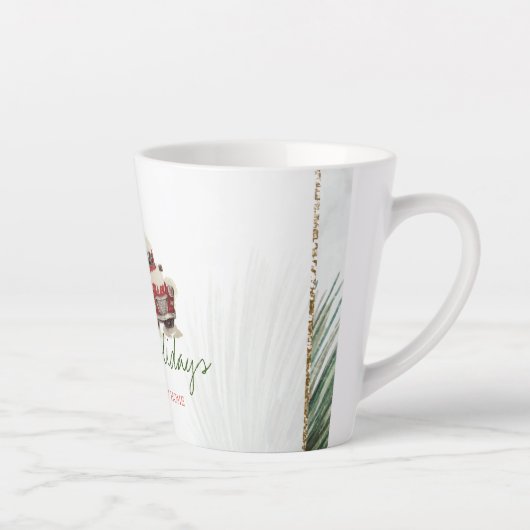 Tasse Latte Nous Avons Déménagé, Camion Rouge, Pine Tree Snow (Droite)