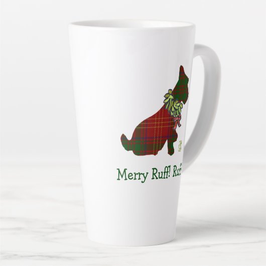 Tasse Latte Nous Scottie Chien Droite Merry Ruff ! Ruff ! (Angle droit)