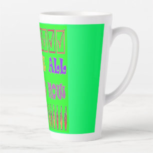 Tasse Latte Nous sommes tous des robots couleur verte avec des