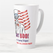 Tasse Latte Nous voulons Boo Patriotique Halloween Squelette O (Angle droit)
