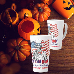 Tasse Latte Nous voulons Boo Patriotique Halloween Squelette O