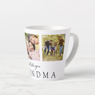 Tasse Latte Nous vous aimons Grand-mère 3 Photo Monogramme per