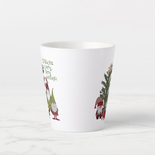 Tasse Latte Nous Vous Souhaitons Un Berry Joyeux Gnomes De Noë (Devant)