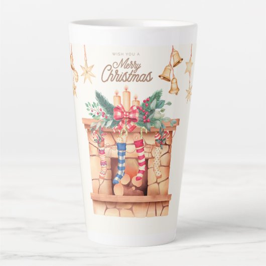 Tasse Latte Nous vous souhaitons un joyeux Noël (Devant)