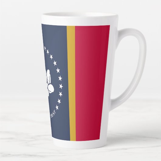 Tasse Latte Nouveau drapeau du Mississippi 2020 (Droite)