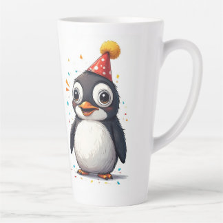 Tasse Latte Nouvelle année, amour, oiseaux, manchots