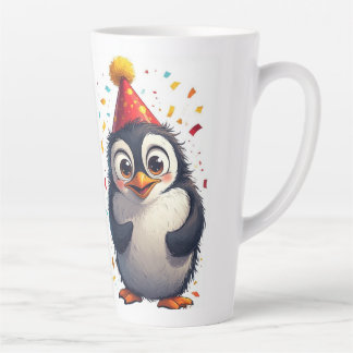 Tasse Latte Nouvelle année, amour, oiseaux, manchots