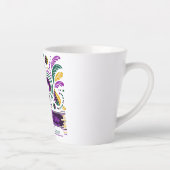 Tasse Latte Nouvelle-Orléans Mardi Gras jaune violet vert (Droite)