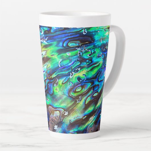 Tasse Latte Nouvelle-Zélande Abalone Paua Shell Motif 1 (Angle droit)