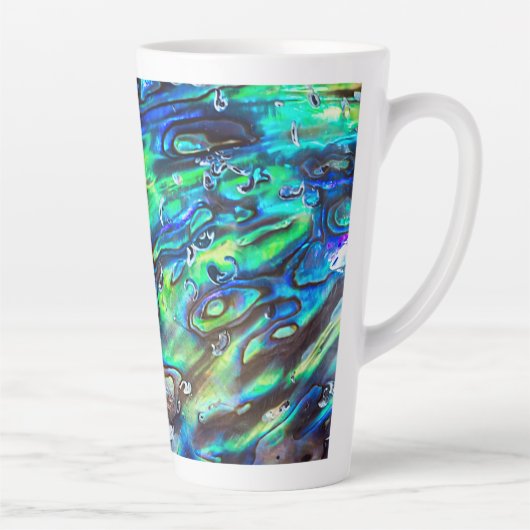 Tasse Latte Nouvelle-Zélande Abalone Paua Shell Motif 1 (Droite)