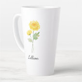 Tasse Latte Novembre Mois de naissance Fleur Chrysanthème (Angle gauche)