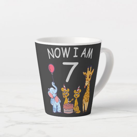 Tasse Latte Now I, 7 ans d'or 7th Birthday (Angle droit)
