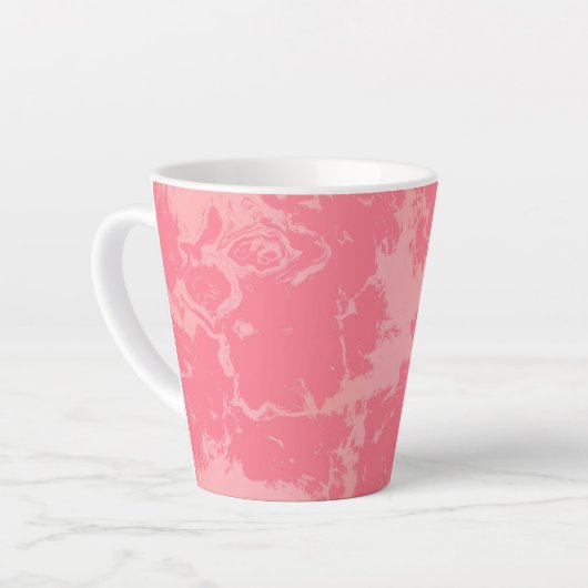 Tasse Latte Nuage rose marbré abstrait (Angle gauche)