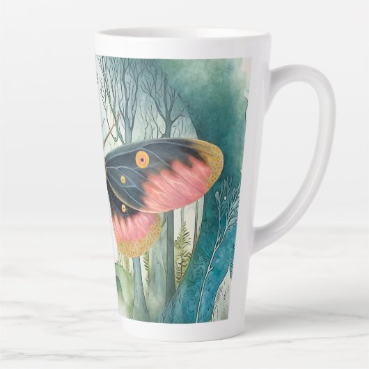 Tasse Latte Nuit de la forêt de Moth Rose (Droite)