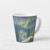 Tasse Latte Nuit de Noël magique dans la forêt sous les étoile (Angle droit)