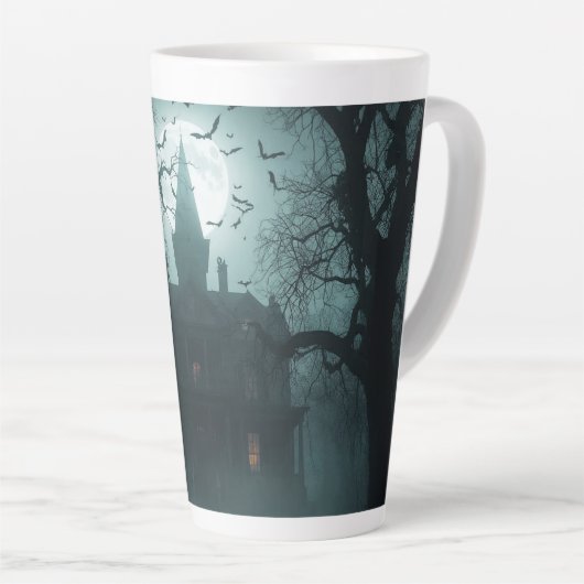 Tasse Latte Nuit éffrayante avec Jack-o'Lanterns (Angle droit)