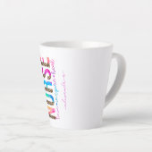 Tasse Latte "Nurse - Love, Inspire, Heal" en couleur arc-en-ci (Angle droit)