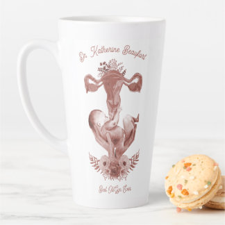 Tasse Latte Ob/Gyn Midwoman Florale Enfance Cervix Ovaires