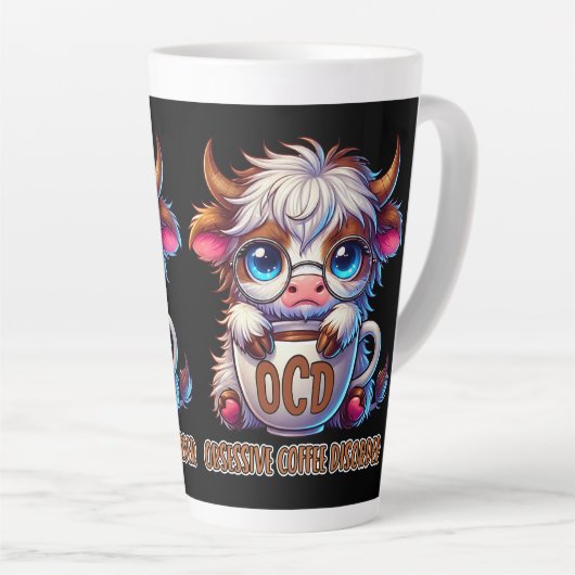 Tasse Latte Obsessive Coffee Disorder  (Angle droit)