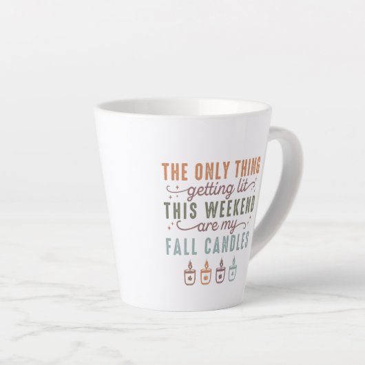 Tasse Latte Obtenir mes bougies automnales (Angle droit)