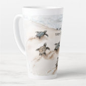 Tasse Latte Ocean Beach Coast Sea Turtles (Angle gauche)