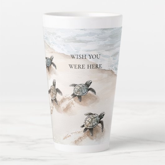 Tasse Latte Ocean Beach Coast Sea Turtles (Devant)
