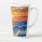 Tasse Latte Oceanic Coastal Ocean Waves Sunset   (Droite)