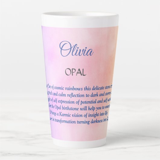 Tasse Latte Octobre Birthstone Opal conception (Devant)