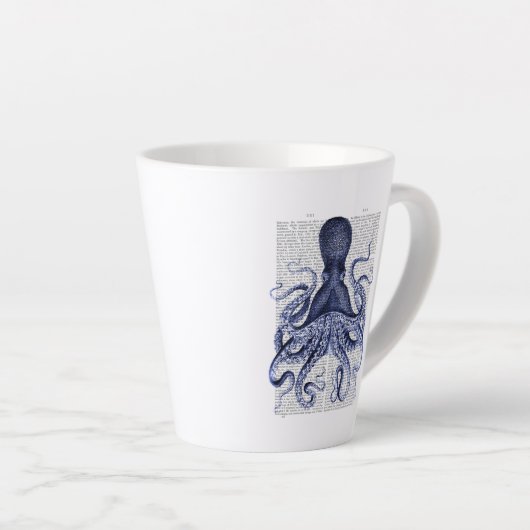 Tasse Latte Octopus bleu (Angle droit)