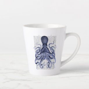 Tasse Latte Octopus bleu