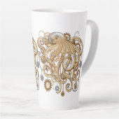 Tasse Latte Octopus Steampunk Surreal Retro Style Machine (Angle droit)