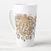 Tasse Latte Octopus Steampunk Surreal Retro Style Machine (Angle gauche)