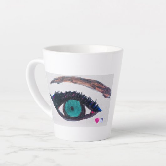 Tasse Latte Oeil <3 U Musique (Angle gauche)