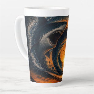 Tasse Latte Œil de la Vague – Surrealiste Coucher de Soleil av