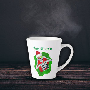 Tasse Latte Oeil de Noël mignon de squelette ornementale en ta