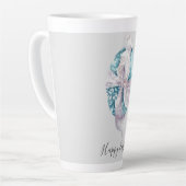 Tasse Latte OEuf enveloppé de ruban d'aquarelle Pâques (Angle gauche)