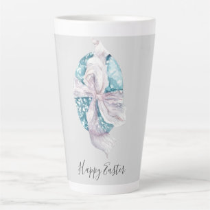Tasse Latte OEuf enveloppé de ruban d'aquarelle Pâques