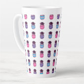 Tasse Latte Oeufs de Pâques aux fleurs et au ruban (Angle gauche)