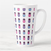 Tasse Latte Oeufs de Pâques aux fleurs et au ruban (Droite)