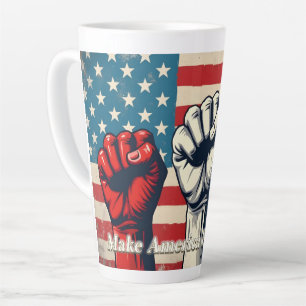 Tasse Latte Œuvre d'art Make America Free Again