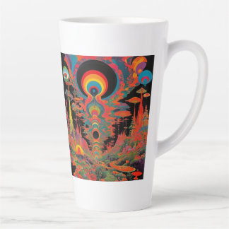 Tasse Latte Œuvre d'art rétro psychédélique des années 1960 vi