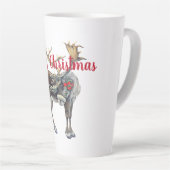 Tasse Latte Oie de Noël avec un accueil personnalisé (Angle droit)