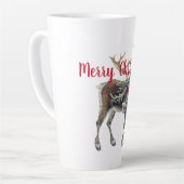 Tasse Latte Oie de Noël avec un accueil personnalisé (Angle gauche)