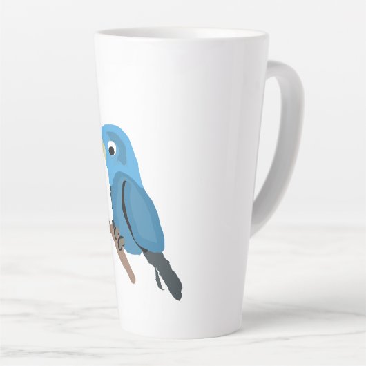 Tasse Latte Oiseau bleu (Angle droit)