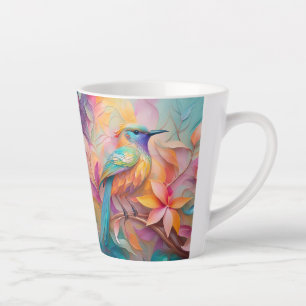 Tasse Latte Oiseau Chanson Violet Gorge Fantastique