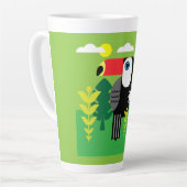 Tasse Latte Oiseau tropical du Toucan (Angle gauche)