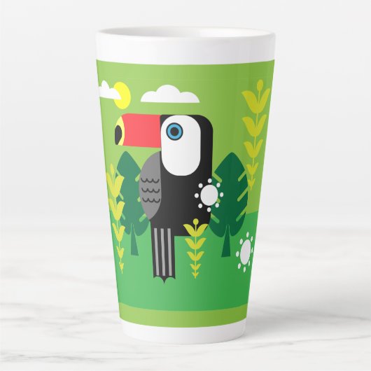 Tasse Latte Oiseau tropical du Toucan (Devant)