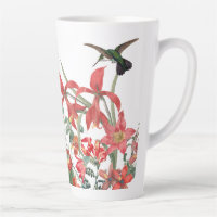 Oiseaux de colibri Fleurs du Jardin Rouge Latte Mu