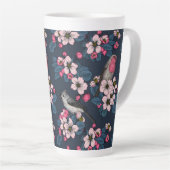 Tasse Latte Oiseaux et fleurs (Angle droit)